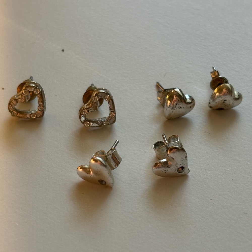 Silver Heart-Shaped Small Pet Earrings